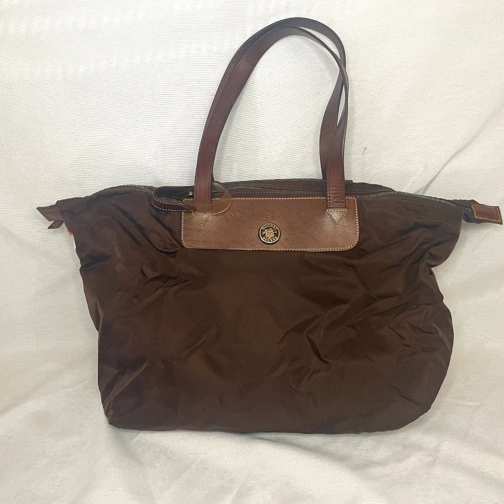 Vintage Dooney & Bourke Tote Brown Vinyl--Foldable